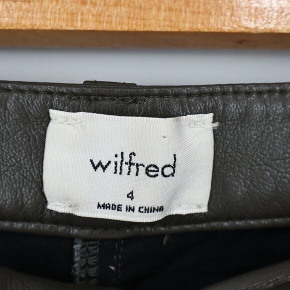 Aritzia Wilfred The Melina Pant Vegan Leather In Rich Mocha Brown Size 4 - Picture 6 of 7